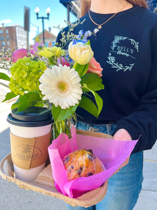 Blooms + Brew + Blueberries (Available for Pickup at Dees Brew Coffee)