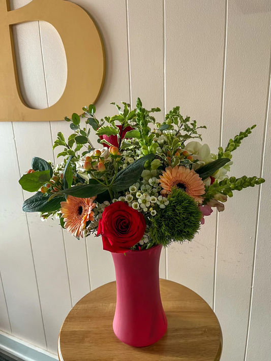 V-Day Inspired Seasonal Arrangement- Designers Choice